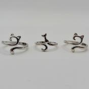 Crochet Rings (3pcs) - Cats