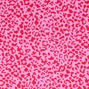 Polyester Crepe in Pink &amp; Red Leopard Print - Per ½ Metre