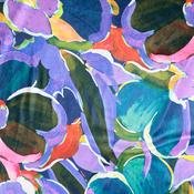 Large Multi Floral Stretch Velour - Per ¼ Metre