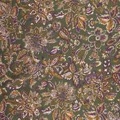 Paisley Brocade in Rich Olive &amp; Purple - Per ¼ Metre
