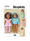 Dolls Pyjamas in Simplicity (S3059)