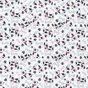 Cotton Poplin Print - Spotted Dog on White - Per ½ Metre