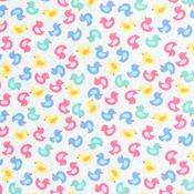 Cotton Poplin Print - Rubber Ducks on Ivory - Per ½ Metre