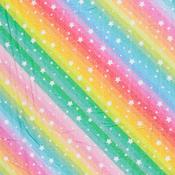 100% Cotton Digital Flannel Print: Rainbow Stars - Per ½ Metre