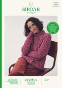 Classic Cable Cardigan in Sirdar Loveful 100% Recycled Tweed Blend DK (10777) - PDF