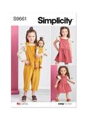 Knit Tops, Overalls, Jumper &amp; 18" Dolls Clothes in Simplicity Kids (S9661)