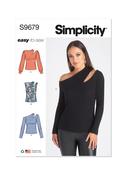 Asymmetric Cut-out w/Sleeve Variations Tops in Simplicity Misses' (S9679)