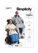 Poncho w/Detachable Hood &amp; Wheelchair Blanket in Simplicity (S9671)