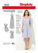 Plus Size Amazing Fit Dresses in Simplicity Misses' (S1800)