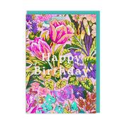 Greeting Card - Neon Floral Mawson Tulip