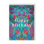 Greeting Card - Neon Floral Peacock