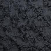 Embroidered Tulle Strips Check in Black - Per ¼ Metre