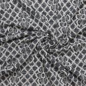 Monochrome Geo-Floral Lamé Knit - Per ½ Metre