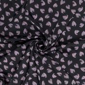 Lilac Petal Satin on Black - Per ½ Metre