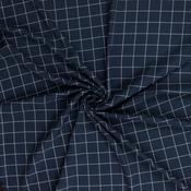 Navy Quadrant Check Crepe de Chine - Per ½ Metre