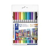 Staedtler 3200 Double-Ended Fibre-Tip Pens (12pk)