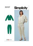 Double-Breasted Jacket &amp; Cropped Pants in Simplicity Misses' (S3107)