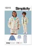 Jacket w/Dropped Shoulders, Pull-On Shorts &amp; Pants w/Elasticated Waistband in Simplicity Kids (S3113)