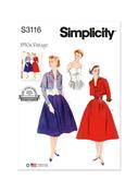 1950's Misses' Bolero Suit, Bodice &amp; Four Gored Skirt in Simplicity Vintage (S3116)