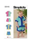 Babies' Contrast Shirt &amp; Shorts in Simplicity Kids (S3145)