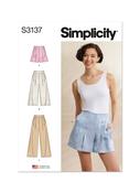 Pleated Shorts &amp; Pants in Simplicity Misses' (S3137)