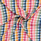 100% Viscose 1cm Gingham in Autumn - Per ½ Metre