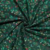 Winter Leaves on Green (135cm) - 100% Cotton