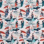 Cotton Poplin Print - Japanese Geisha - Per ½ Metre