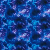 Earthly Delights: Stormy Skies Royal Blue &amp; Purple - 100% Cotton