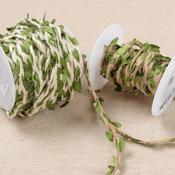Hessian Cord w/Leaves - Per Metre