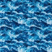 Earthly Delights: Waves in Royal Blue &amp; Blue - 100% Cotton