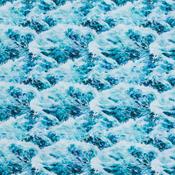 Earthly Delights: Waves in Teal &amp; Blue - 100% Cotton
