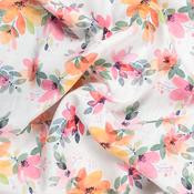 Linen &amp; Viscose Digital Print: Creeper Floral on White - Per ½ Metre