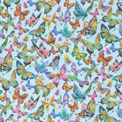 Luminous: Butterflies on Blue - 100% Cotton