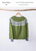 Gráinne Colorwork Sweater in Yarn Vibes Cliffs of Moher 4-Ply Irish Tweed image
