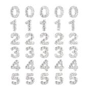 Diamante Number Pack (55pcs) - Glitter Silver