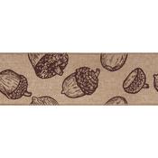 Premium Wire Edge Ribbon (63mm) - Acorns - Per Metre image