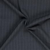 Stretch Wool Mix Suiting: Charcoal Pinstripe - Per ½ Metre