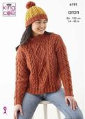 Cape, Sweater &amp; Hat in King Cole Aran (6191)