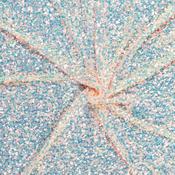 Holographic Sequin on Peach Mesh - Per ¼ Metre