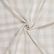 Linen Viscose Jacquard in Cream Gingham - Per ½ Metre