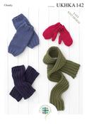 Children's Mittens, Leg Warmers &amp; Scarf in UKHKA Chunky (142)