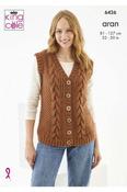 Waistcoat &amp; Cardigan in King Cole Big Value Aran (6426)