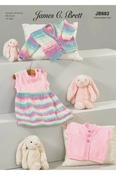 Dress, Cardigan &amp; Waistcoat in James C Brett Baby Twinkle DK (JB882)