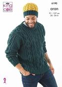 Sweater, Slipover &amp; Hat in King Cole Aran (6190)