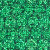 Spirit of Ireland: Embellished Shamrocks on Dark Green - 100% Cotton image