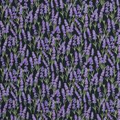 Flower Market: Lavender on Black - 100% Cotton