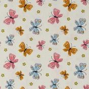 Korean Craft Cotton: Butterflies on Ecru - 100% Cotton