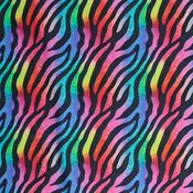 Cotton Poplin Print - Neon Ombre Zebra - Per ½ Metre