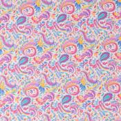 Cotton Poplin Print - Paisley in Pink &amp; Purple - Per ½ Metre